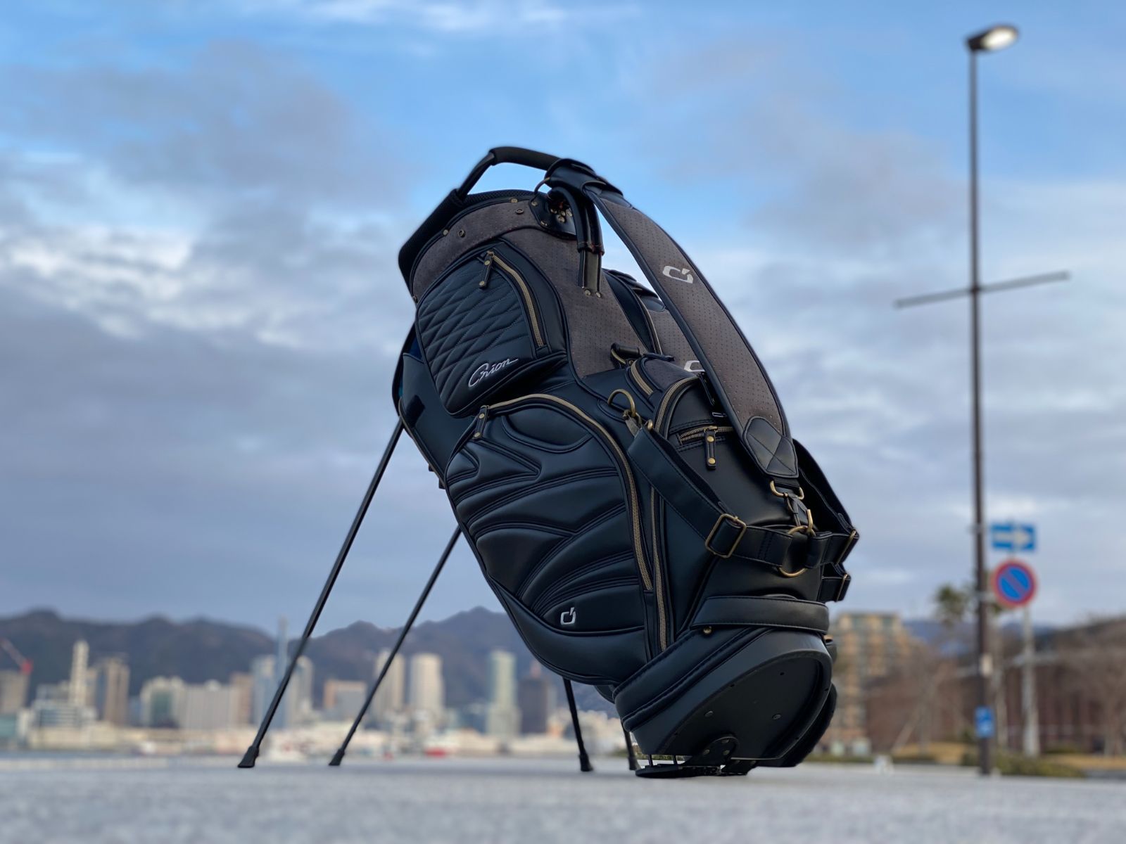  ORION キャディバッグ オレンジ ターゲットネット ゴルフバッグ キャディバッグ ゴルフ