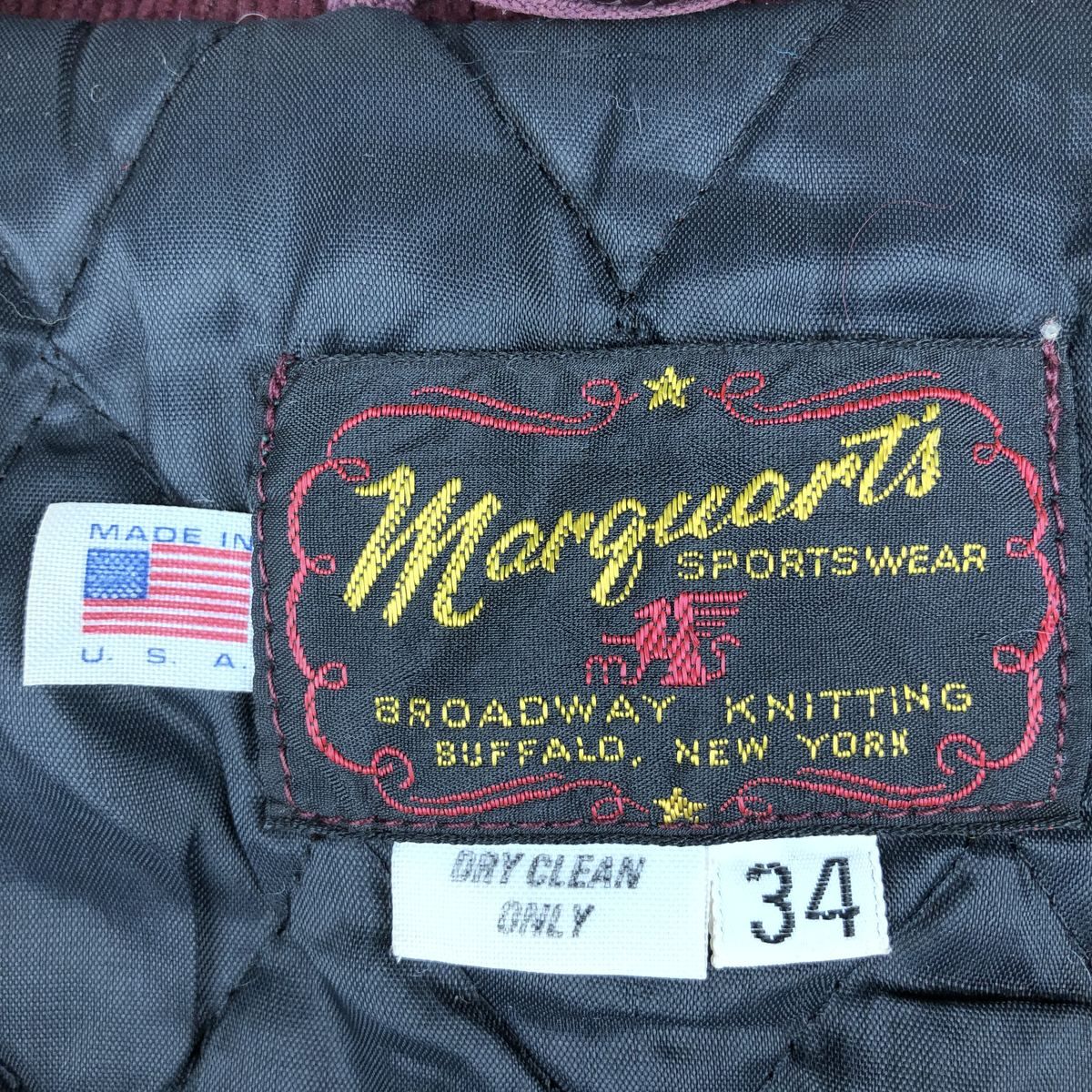 古着 70~80年代 Marquarts 襟付き 中綿入り コーデュロイボタン 