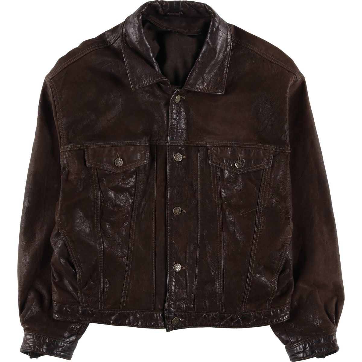 古着 KIABI トラッカージャケット レザージャケット メンズXL相当