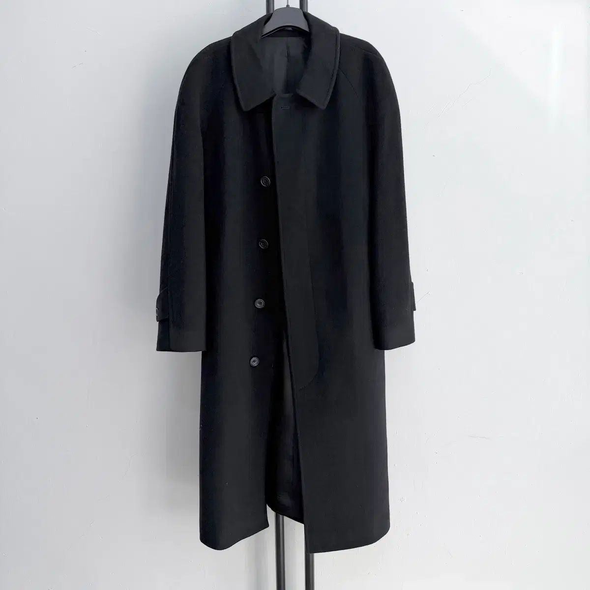 正規品 DAKS ダックス ブラック ロング ウール+カシミア コート - メルカリ