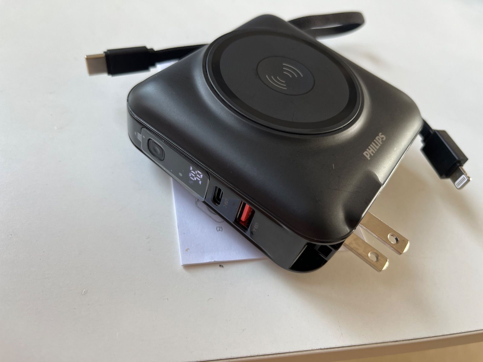 Philips フィリップス モバイルバッテリー 15000mAh コンセント一体型
