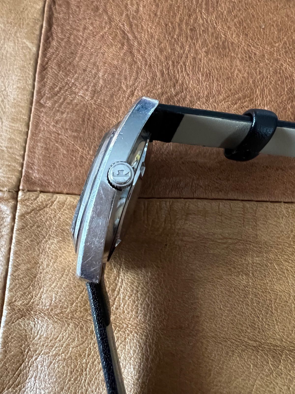  テクノス スカイイーグル 自動巻き 稼働品 オートマ カットガラス ナイロンジャケット 自動巻き時計 腕時計(アナログ)