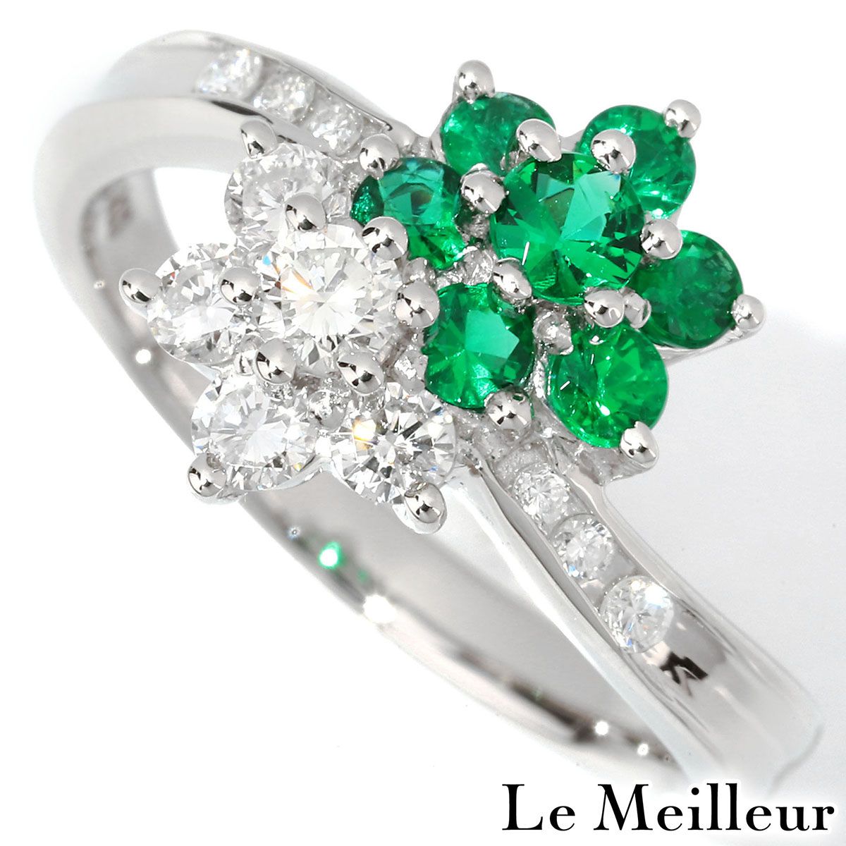 エメラルド 0.45ct ダイヤモンド 0.45ct プラチナ Pt900