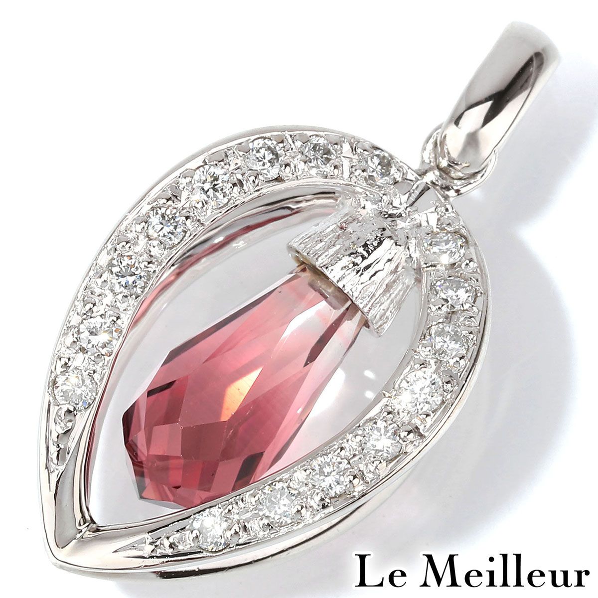 ピンクトルマリン 1.76ct ダイヤモンド プラチナ Pt900 ペンダント