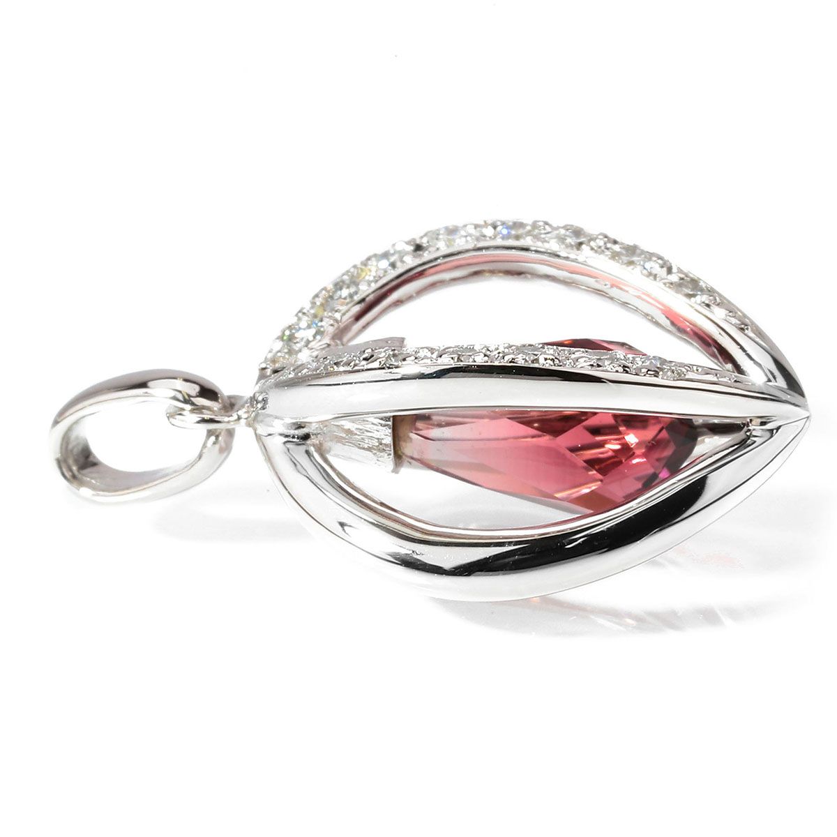 ピンクトルマリン 1.76ct ダイヤモンド プラチナ Pt900 ペンダント