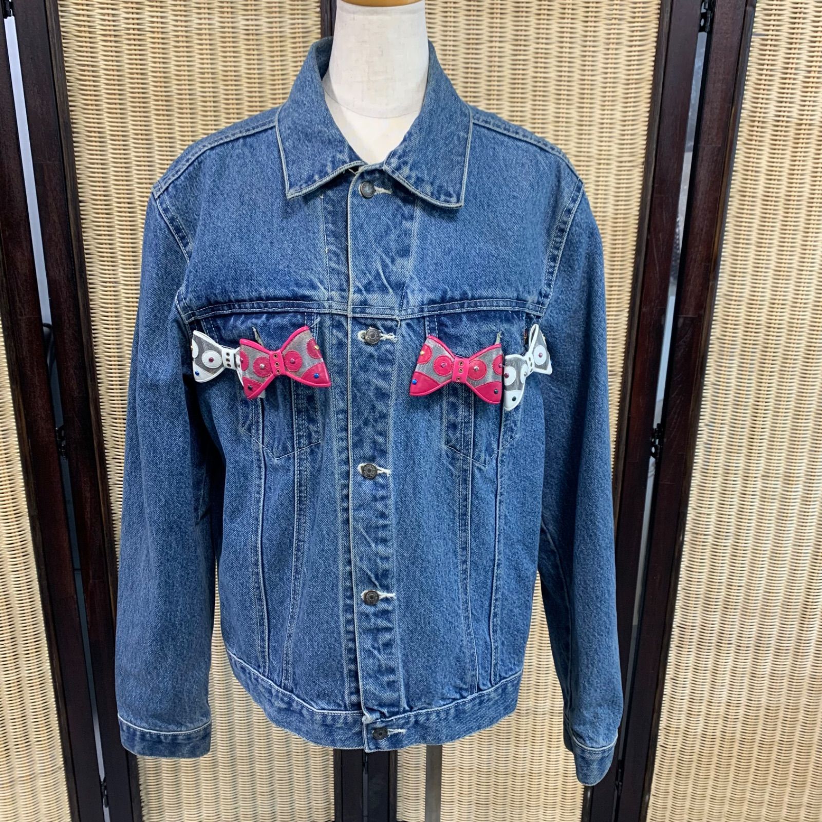 Disney Too Cute デニムジャケット 刺繍入り リボン付き USA製 Mサイズ