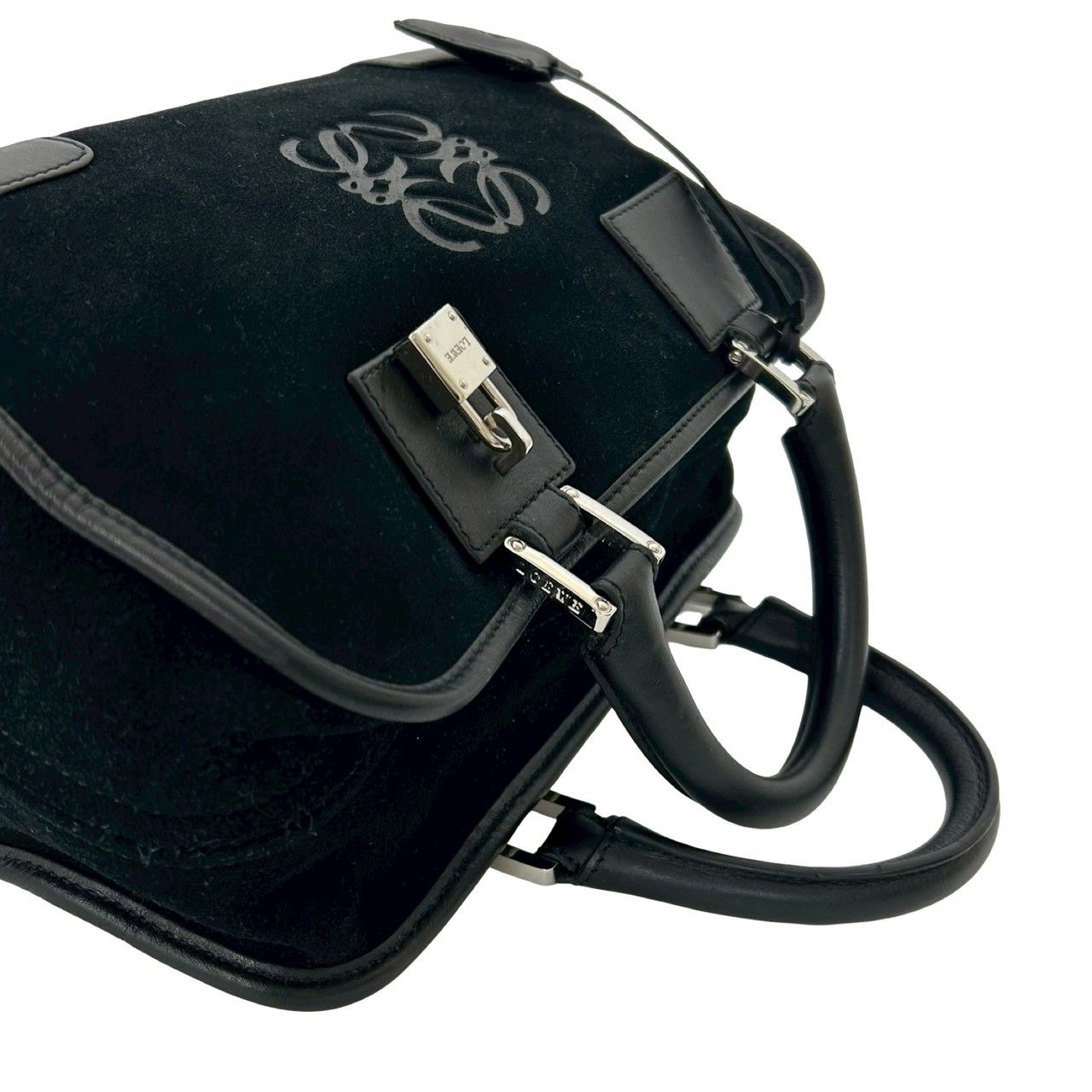 極 美品 袋 鍵付き LOEWE ロエベ アマソナ 28 アナグラム ロゴ
