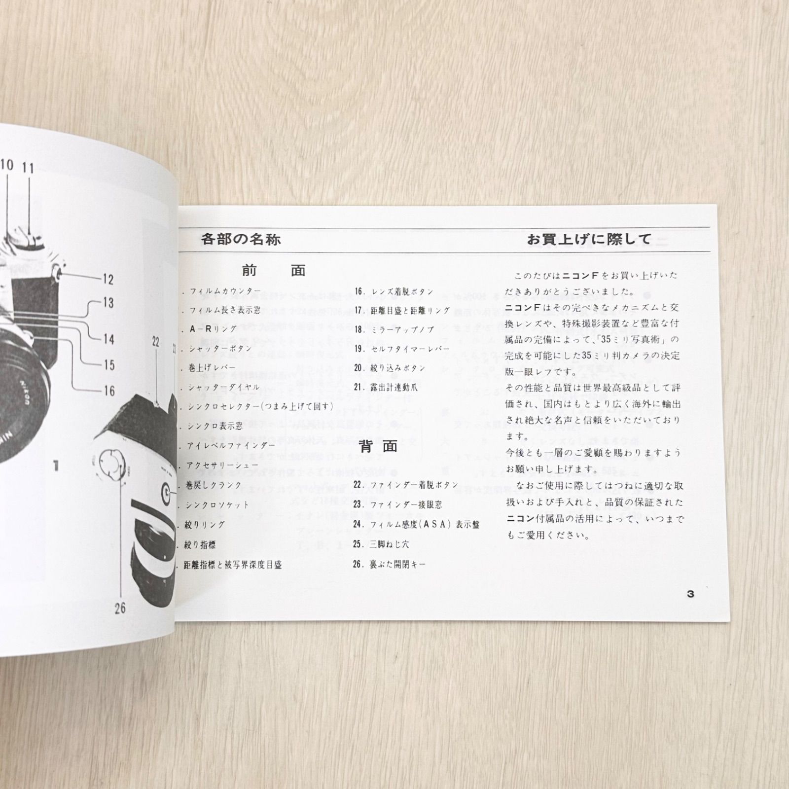Nikon F ニコン 説明書 フィルムカメラ マニュアル 使用説明書 使い方