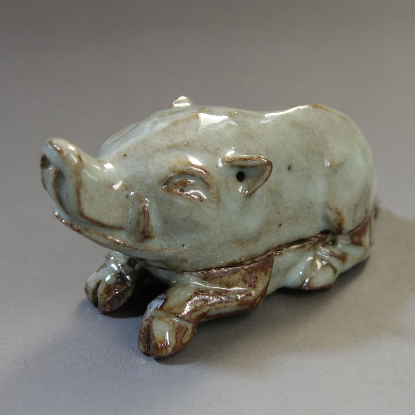 骨董逸品【動物 香合×4点 陶器】(共箱付き) 茶道具 香合 陶器 骨董 古