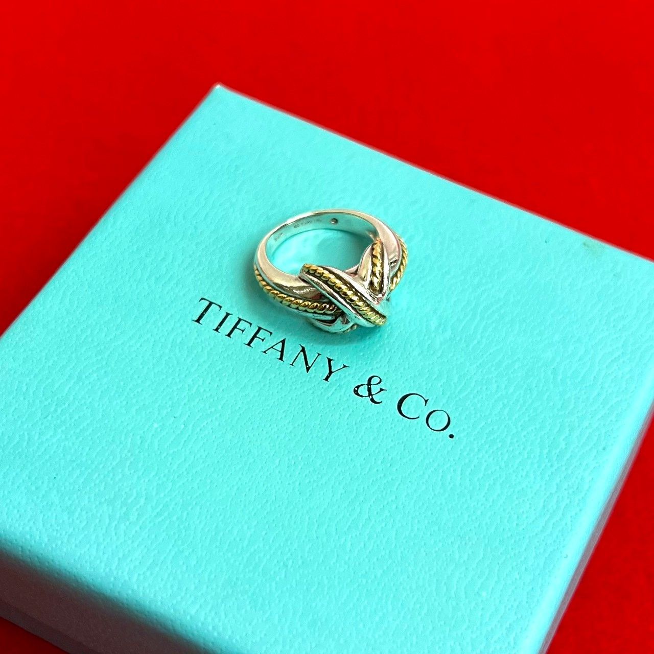 極 美品 TIFFANY&Co. ティファニー シグネチャー クロス リング
