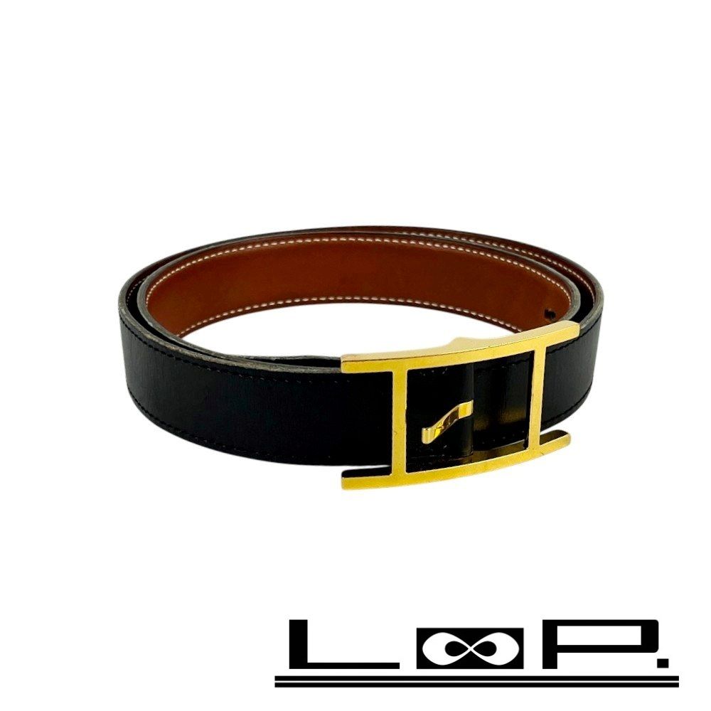 エルメス □中古□ アピ3 リバーシブル ベルト ボックスカーフ