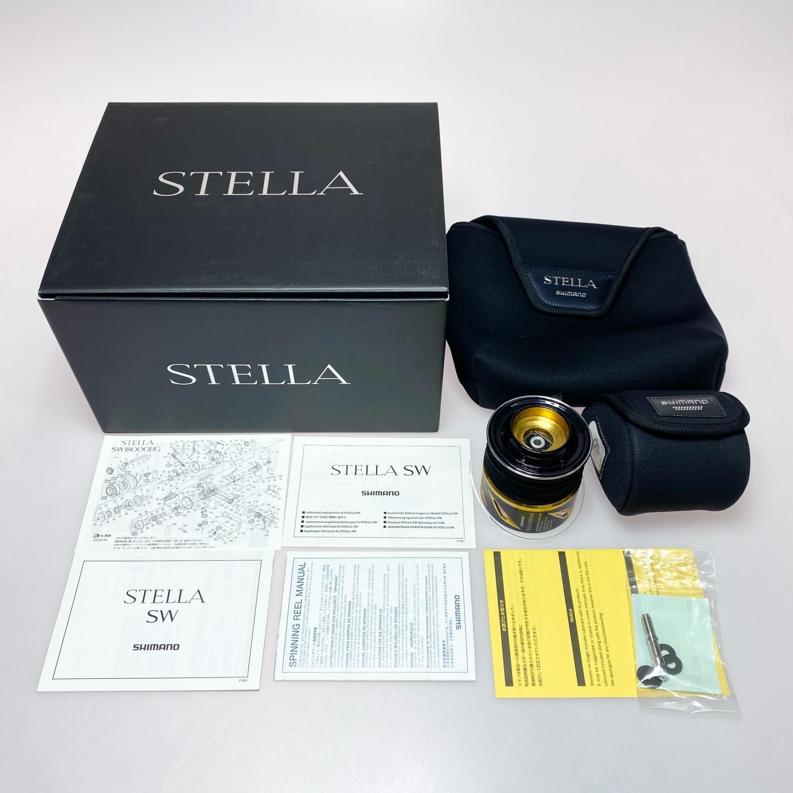  §§SHIMANO シマノ スピニングリール 20ステラSW 18000 HG ボディ傷 程度B 替スプール付 013252 04080 スピニングリール リール