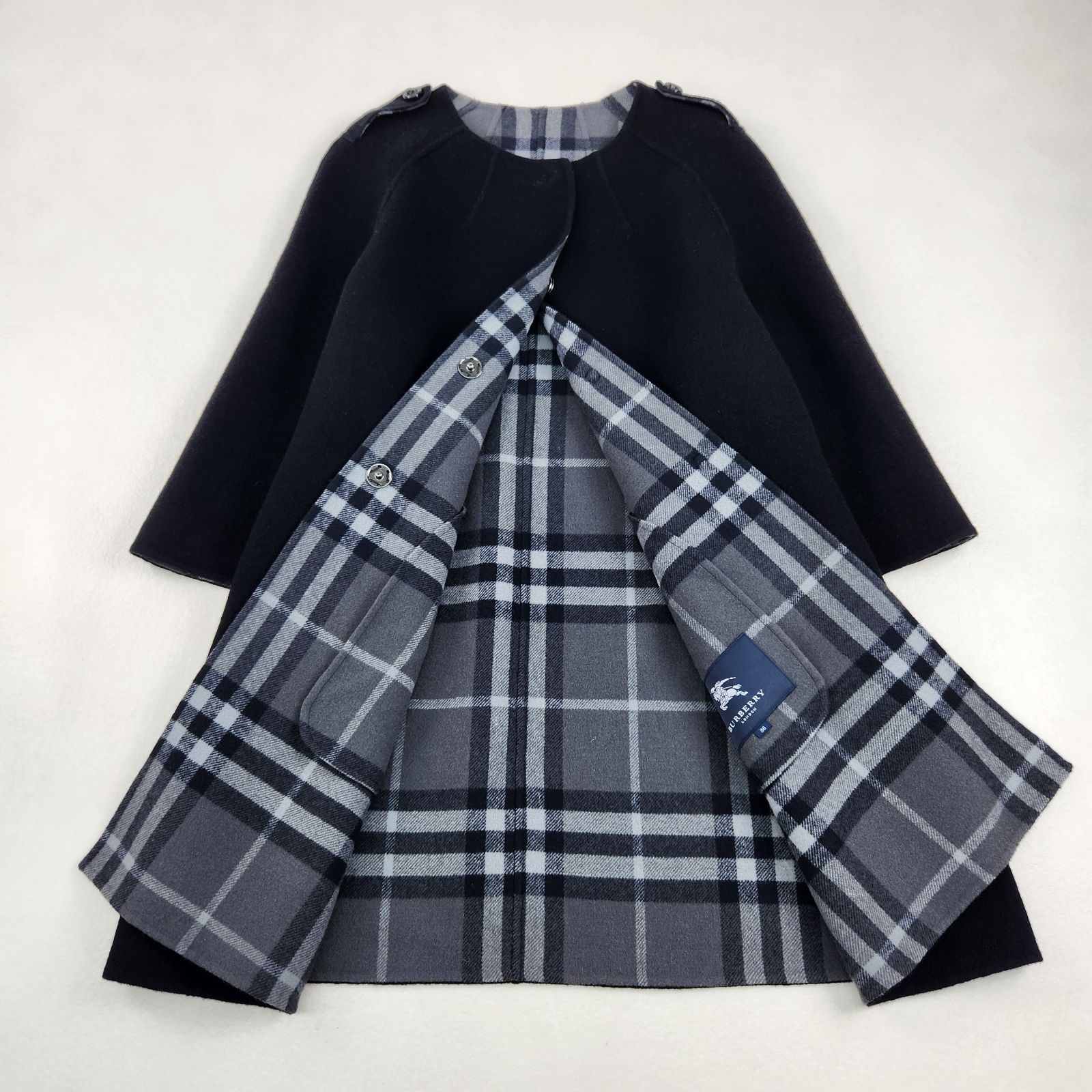 美品 BURBERRY LONDON ウールコート ノバチェック バーバリーロンドン