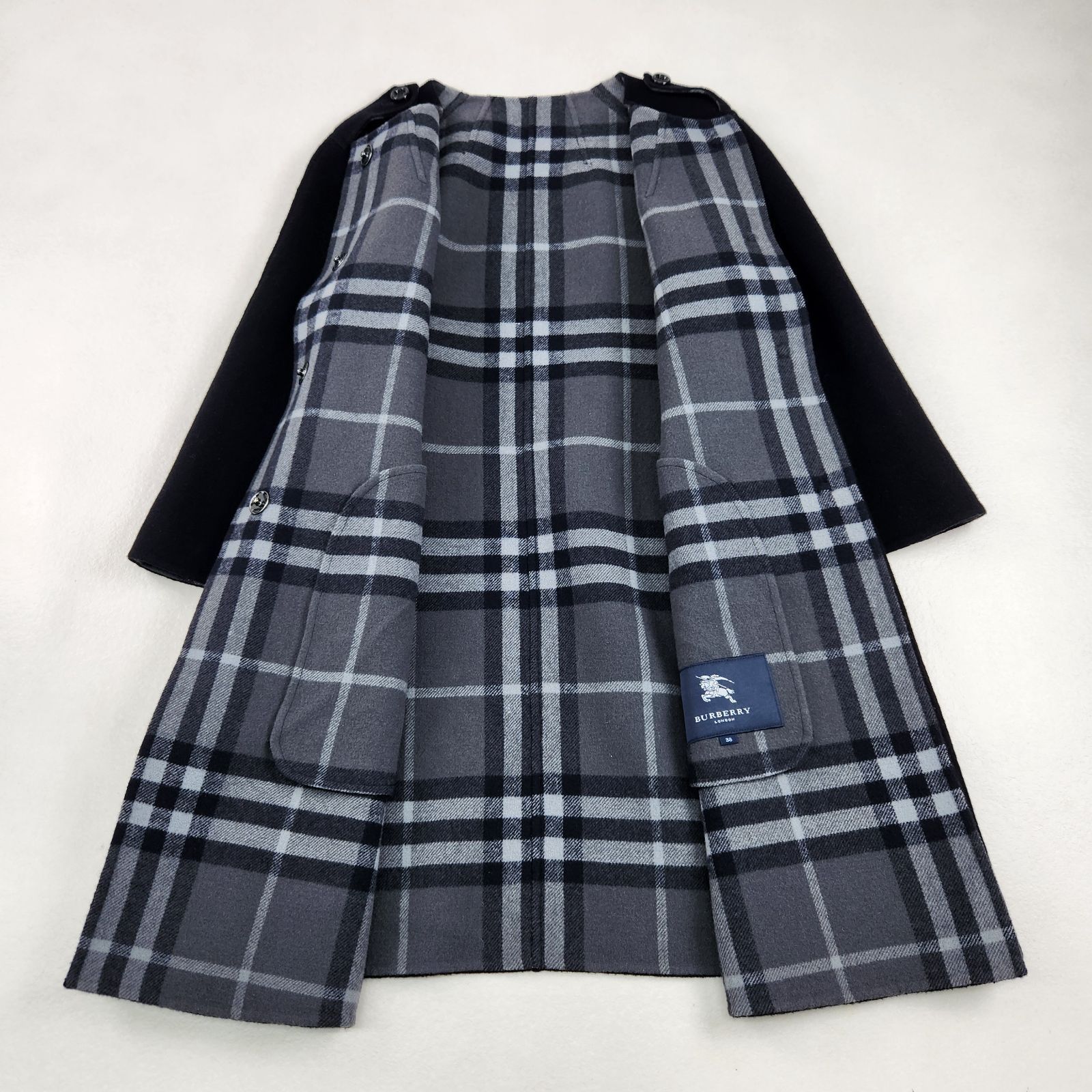 美品 BURBERRY LONDON ウールコート ノバチェック バーバリーロンドン