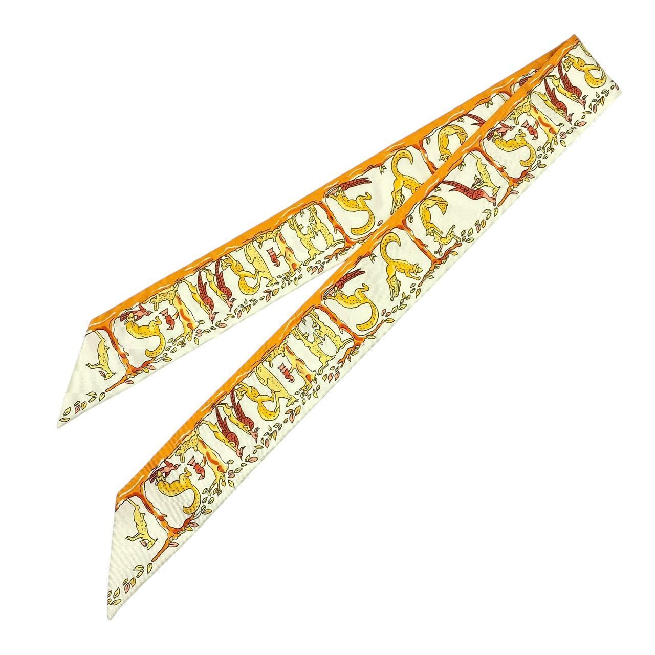 極美品 HERMES エルメス ツイリー スカーフ シルク willy Alphabet 3