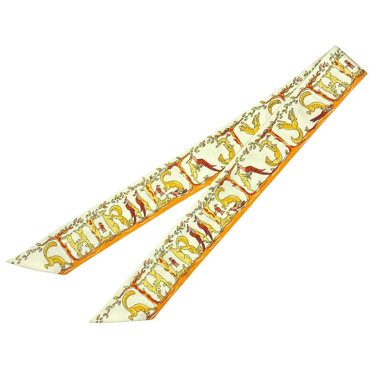 極美品 HERMES エルメス ツイリー スカーフ シルク willy Alphabet 3