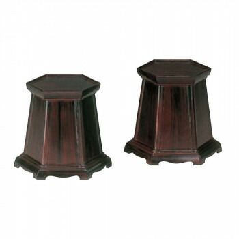 六角花台 1対 7号 木目色