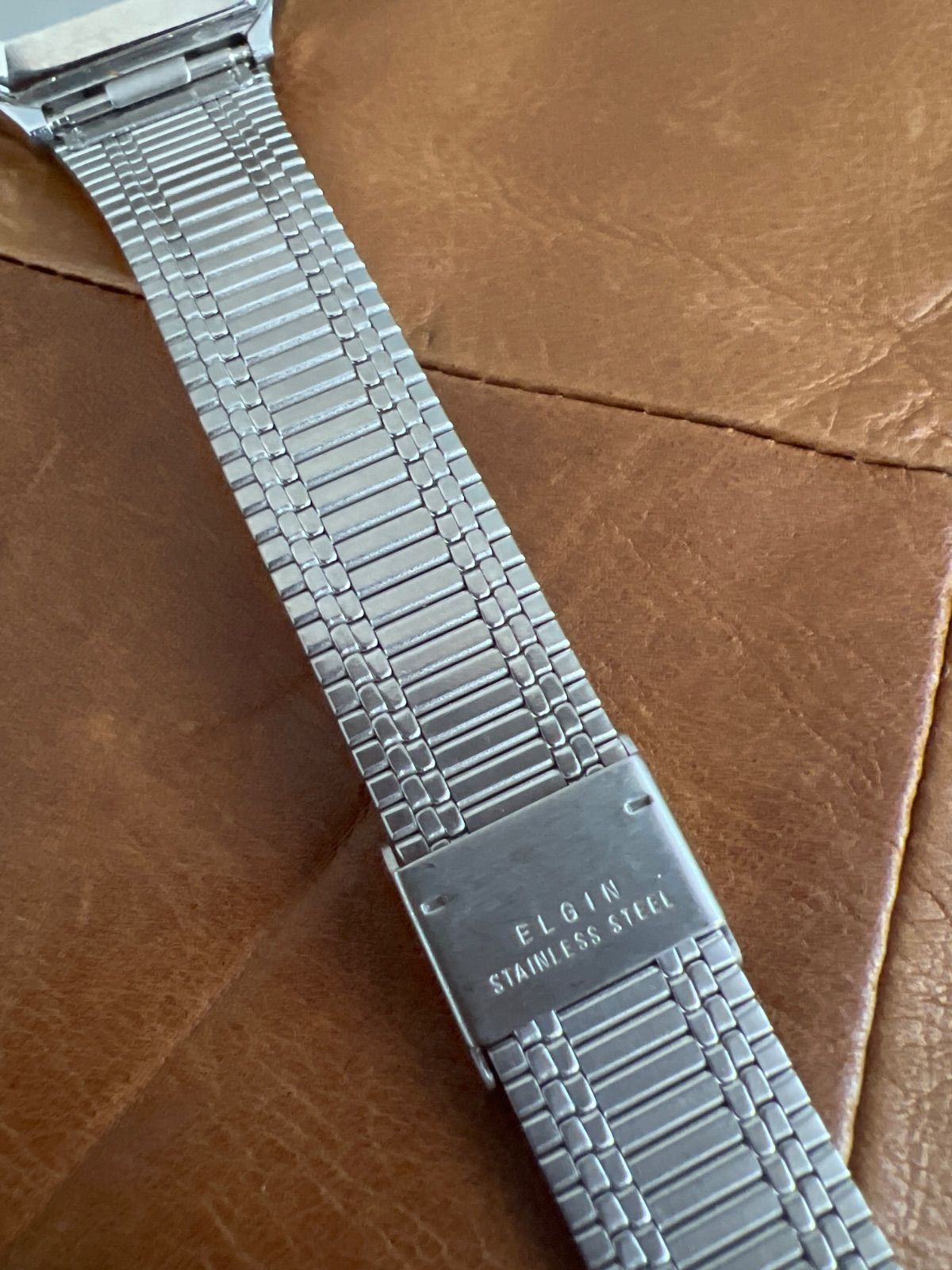  エルジン ELGIN 自動巻き時計 メンズ スクエア 稼働品 パーティー向け 自動巻き時計 腕時計(アナログ)