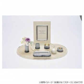  ホワイトガラスステージ サークルカット ジャガード織 ロータステェーン|ホワイト その他 仏壇 仏具