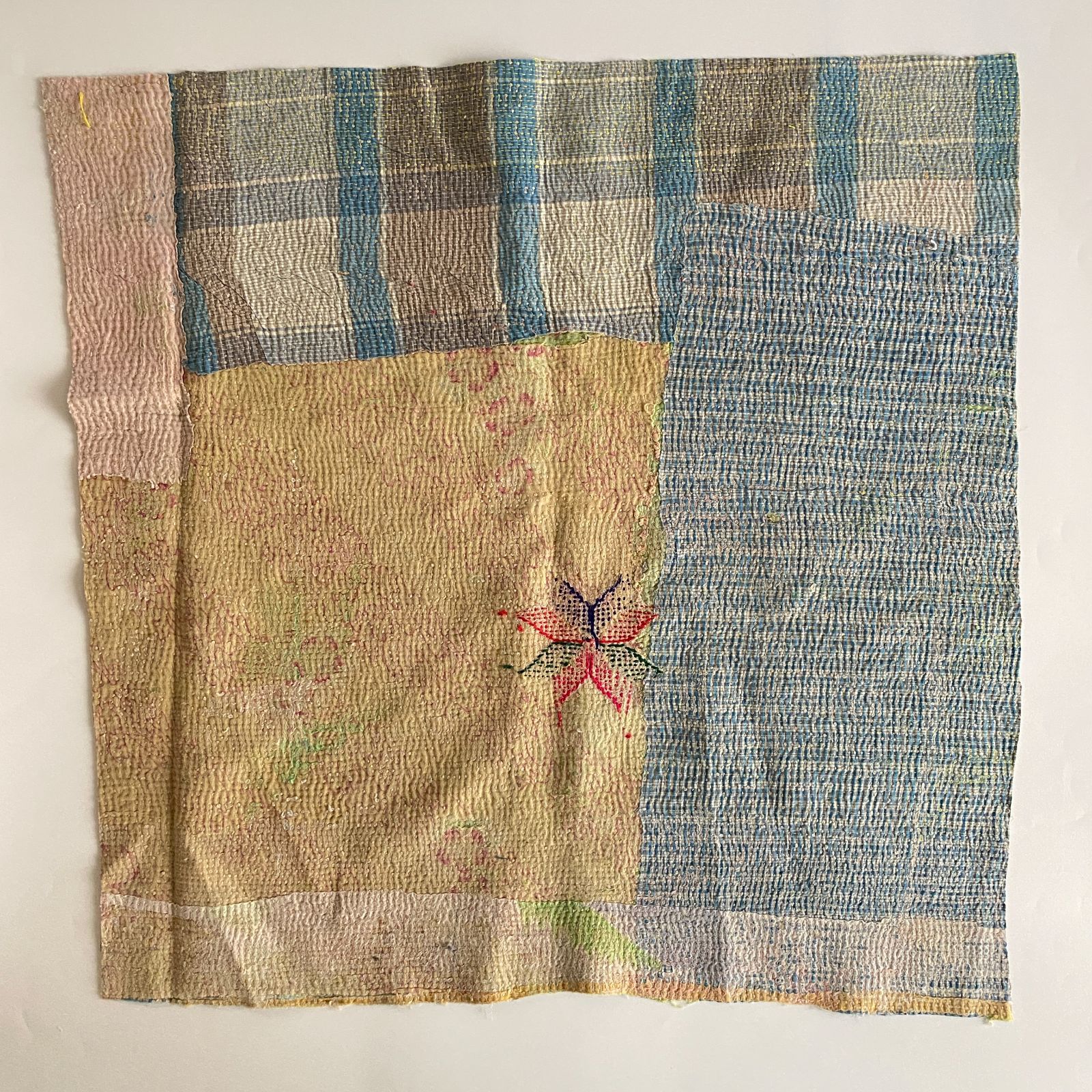 3613 ラリーキルト カンタキルト オールドファブリック ハギレ インド