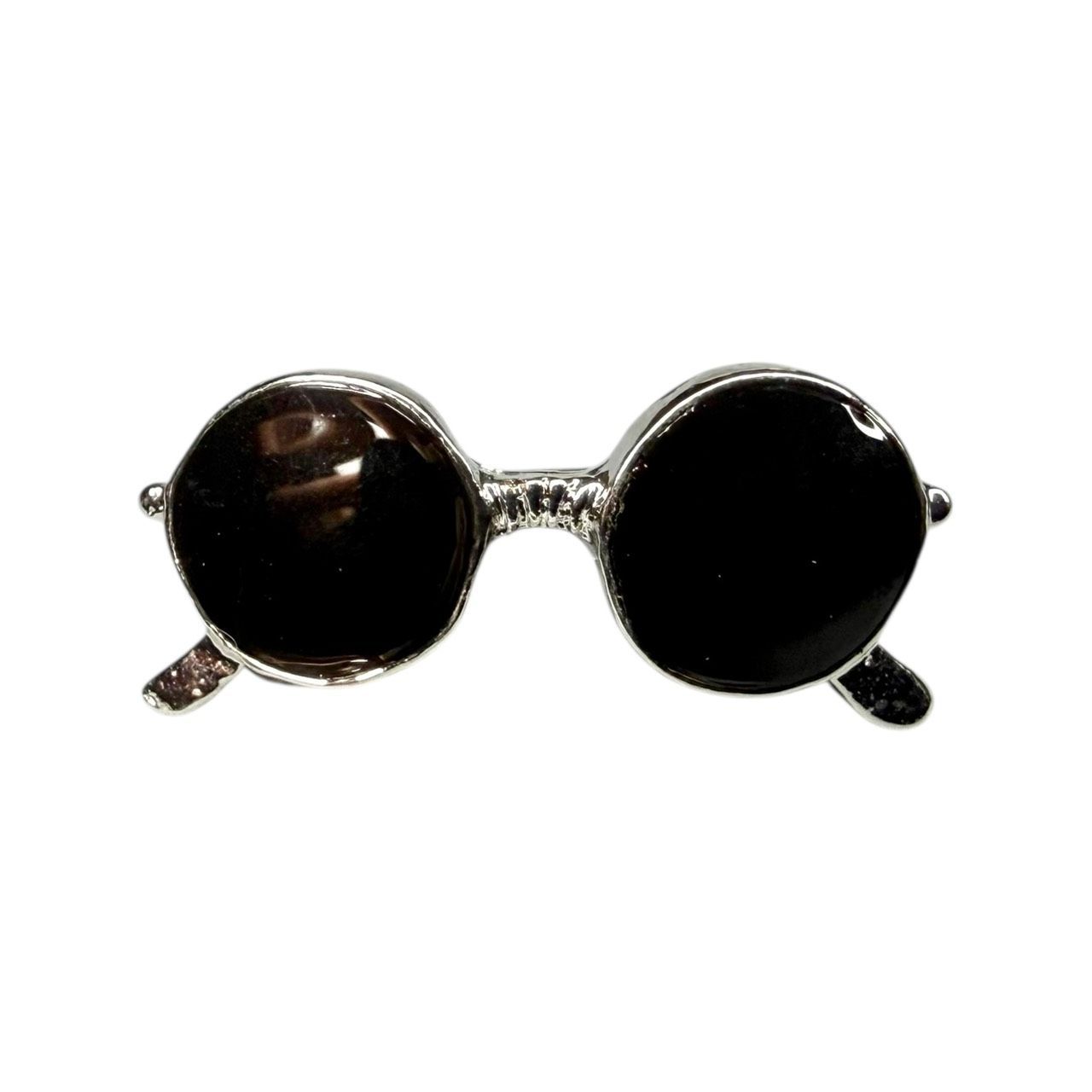 サングラス 丸メガネ ブローチ シルバー 眼鏡 レトロ 銀 レディース