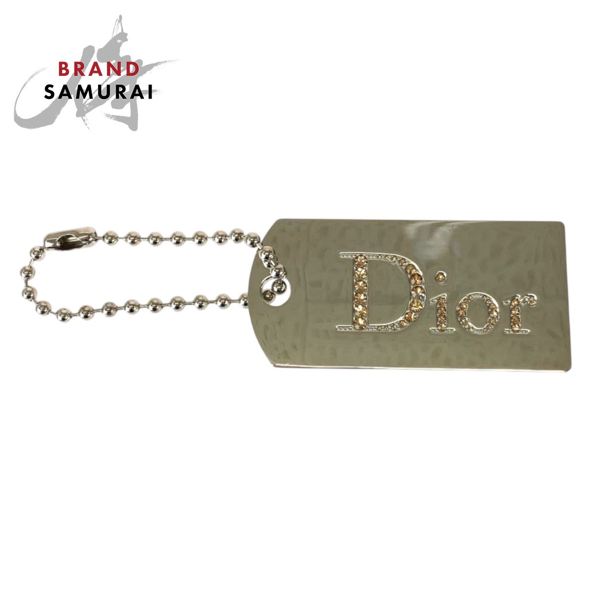 美品 Dior ディオール ミラー ラインストーン シルバー メタル