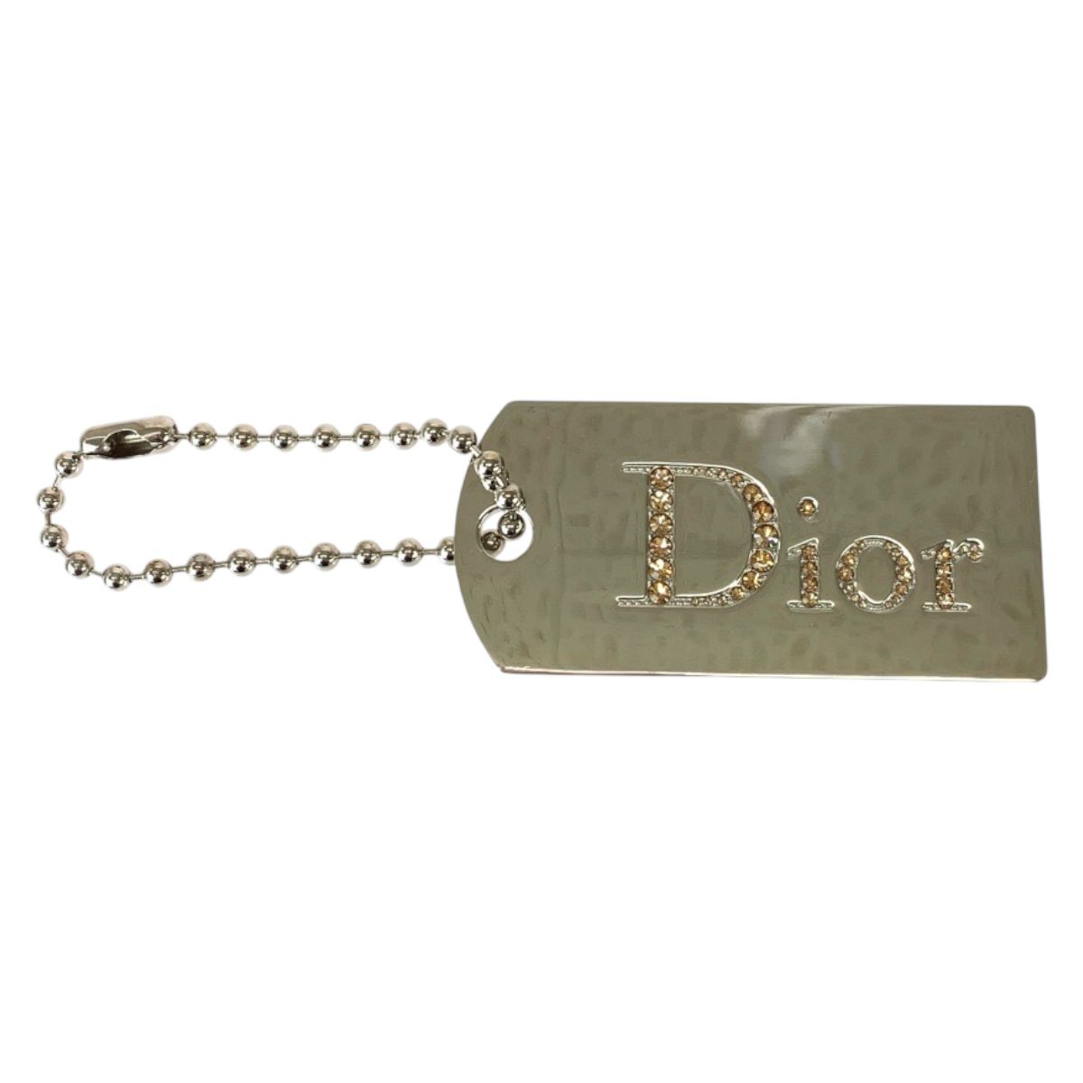 美品 Dior ディオール ミラー ラインストーン シルバー メタル