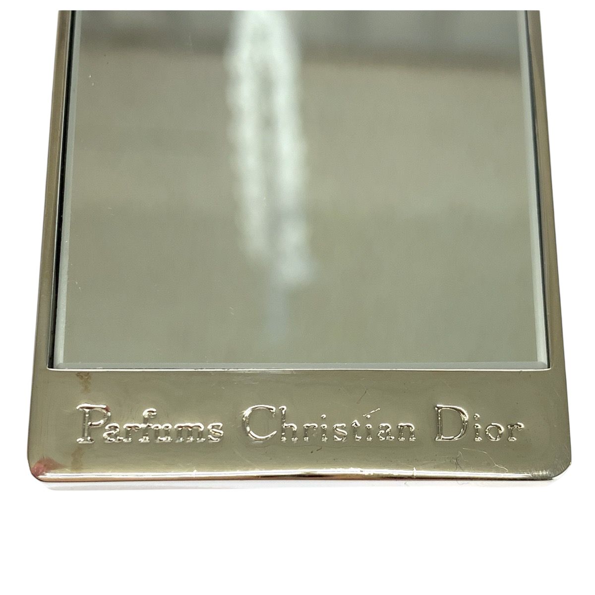 美品 Dior ディオール ミラー ラインストーン シルバー メタル