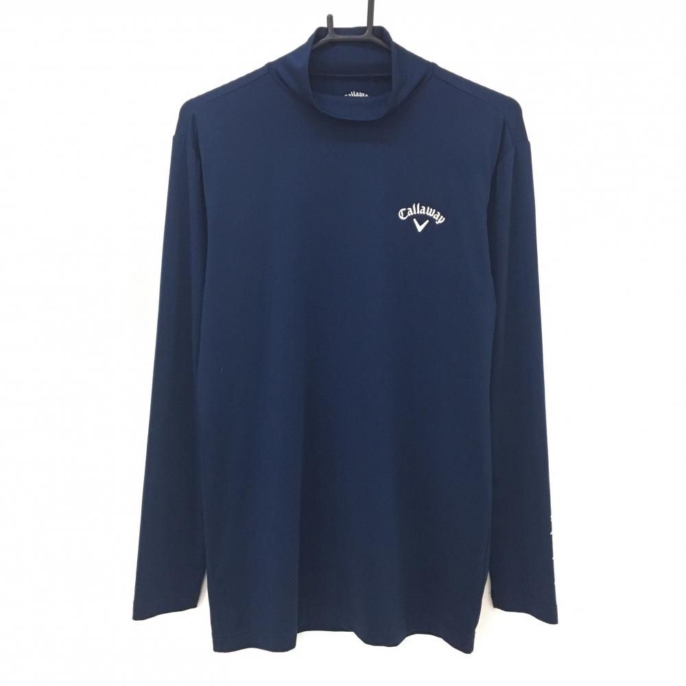 美品】キャロウェイ ハイネックインナーシャツ ネイビー ロゴ白 メンズ
