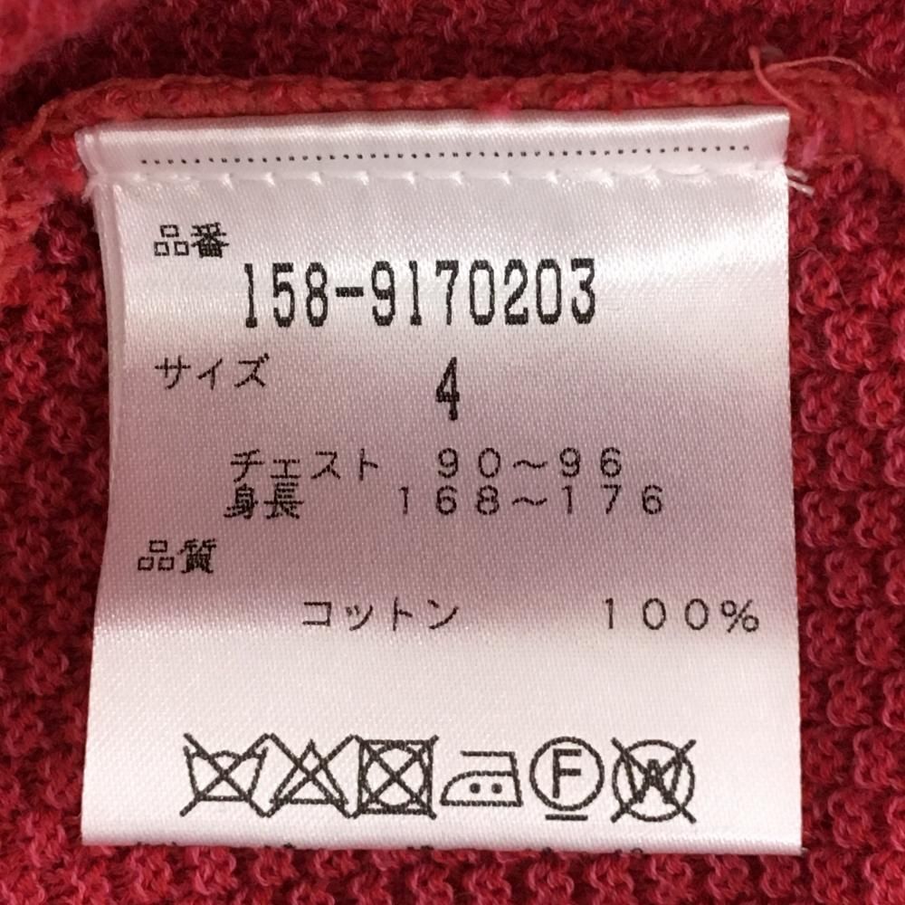 超美品】マスターバニー セーター レッドピンク系 胸ロゴ コットン100