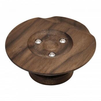 涼月 木製りん台セット 丸型 りん1.5寸 ウォールナット 59 e 95 gd 100092