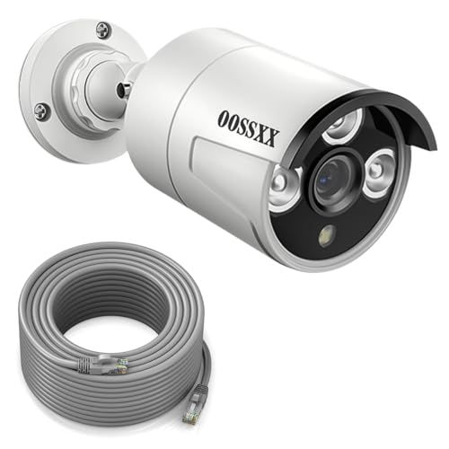 AI人体検知 音声録画 IP 67防水防塵 OOSSXX 防犯カメラ有線 poe 500万画素 屋内 屋外対応 監視カメラ 弾丸屋外カメラ セキュリティカメラシステム 増設 poe給電 42 e 1732 d