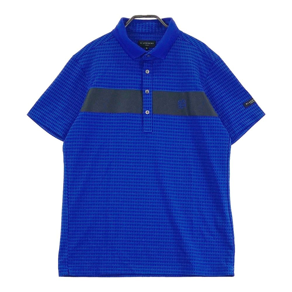 サイズ：L ST ANDREWS セントアンドリュース 半袖ポロシャツ チェック
