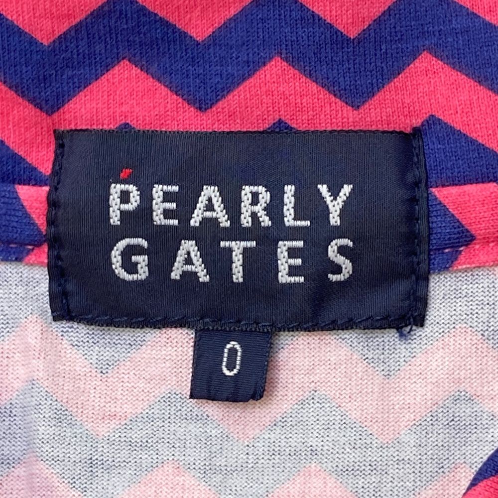 サイズ：0 PEARLY GATES パーリーゲイツ 半袖ポロシャツ ワッペン 総柄