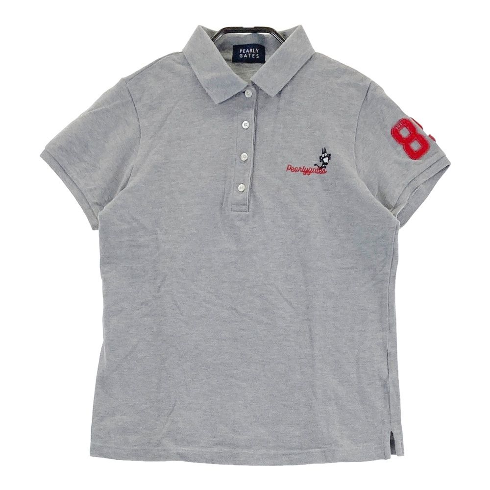 サイズ：1 PEARLY GATES パーリーゲイツ 半袖ポロシャツ ワッペン