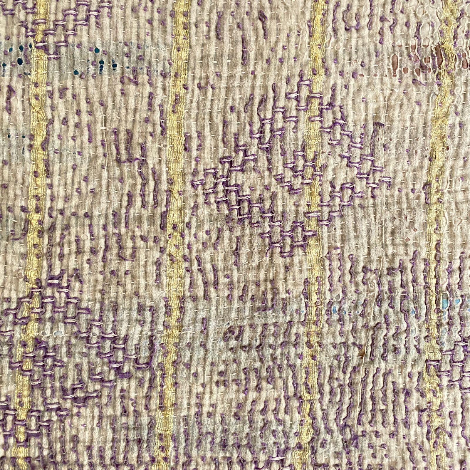 3616 ラリーキルト カンタキルト オールドファブリック ハギレ インド