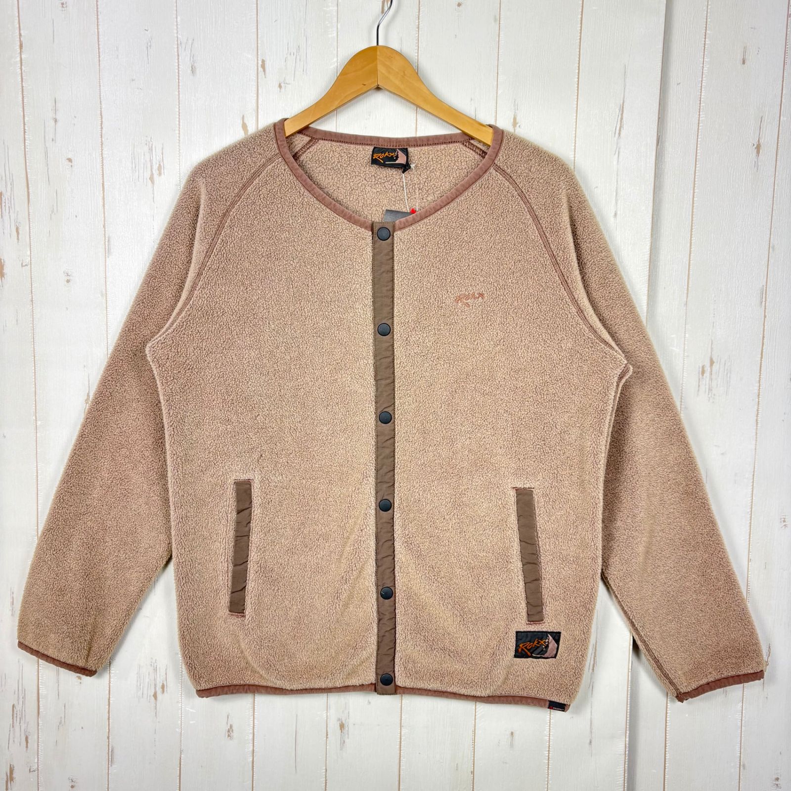 Men s M カーキ系 Rokx ロックス クラシック 200 フリース スナップ カーディガン WPD Classic Fleece Snap Cardigan DARK KHAKI P