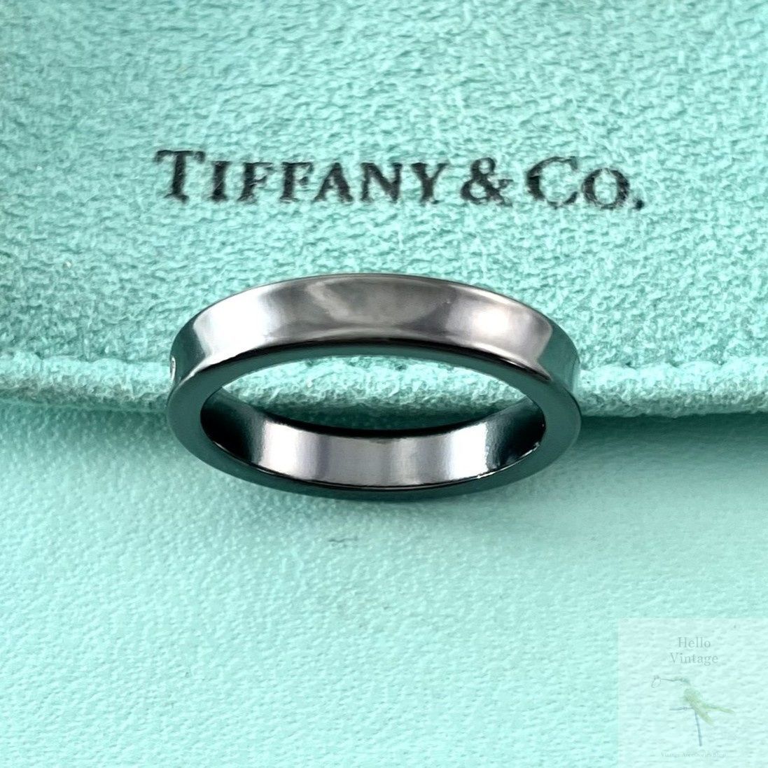 ティファニー 17.5号 1837 ナロー リング ブラック チタン P143fe