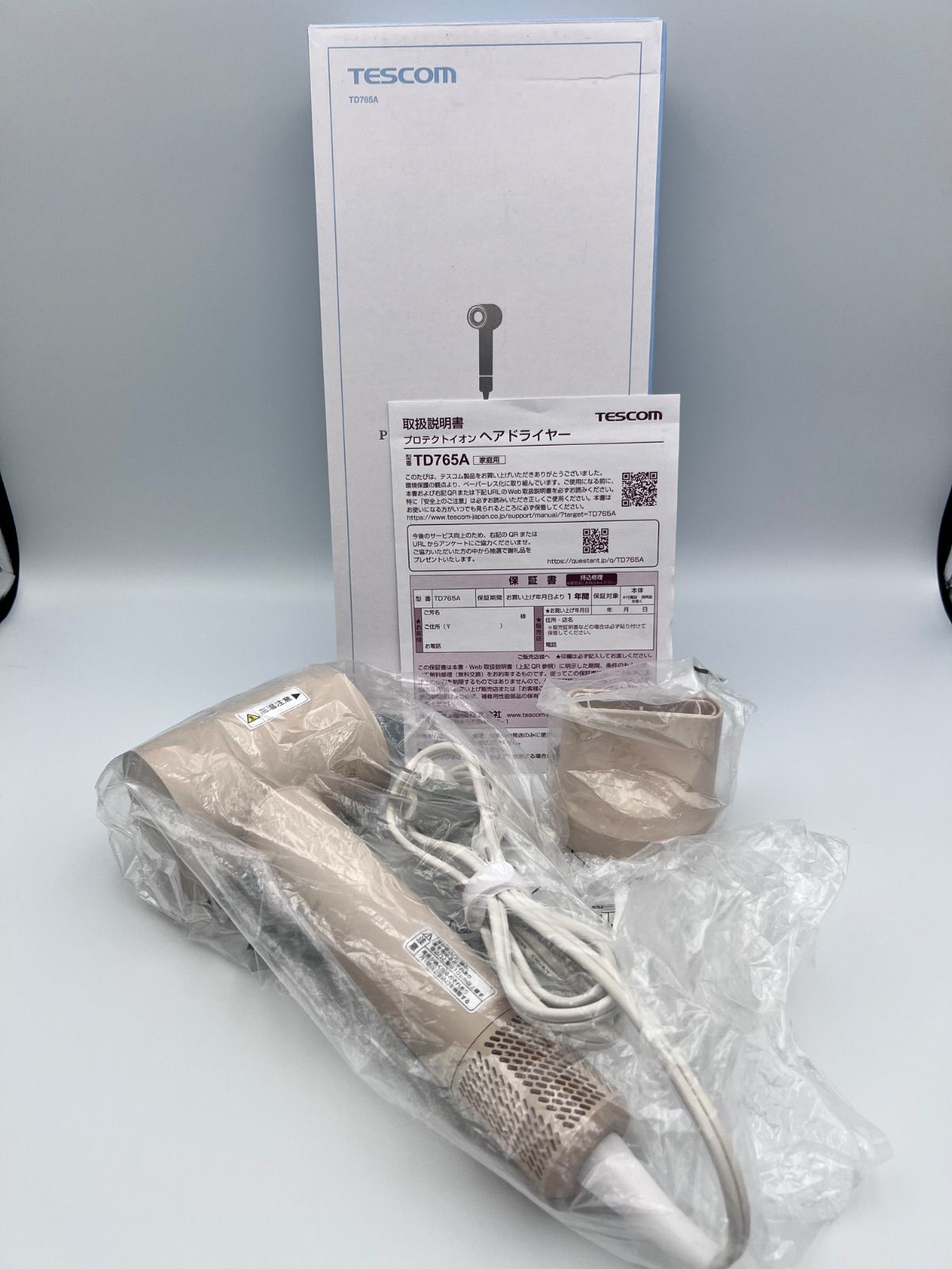 12K2#9 TESCOM ヘアドライヤー TD765Aプロテクトイオン大風量 TESCOM