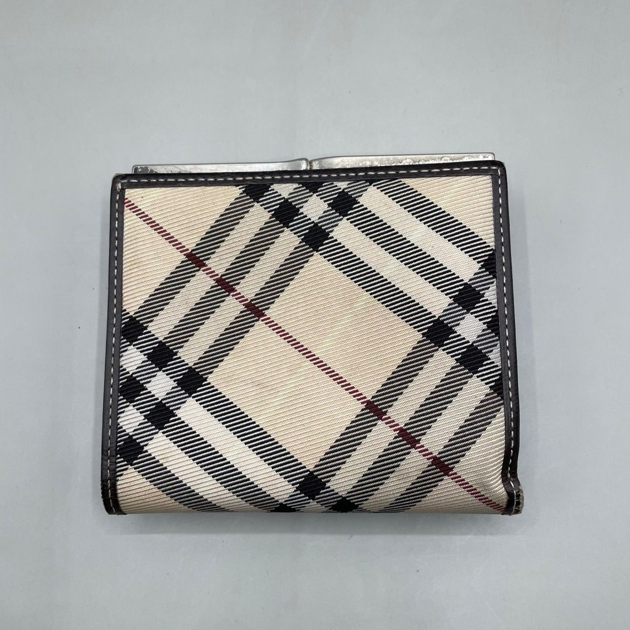 良品 BURBERRY BLUE LABEL バーバリーブルーレーベル 二つ折り財布