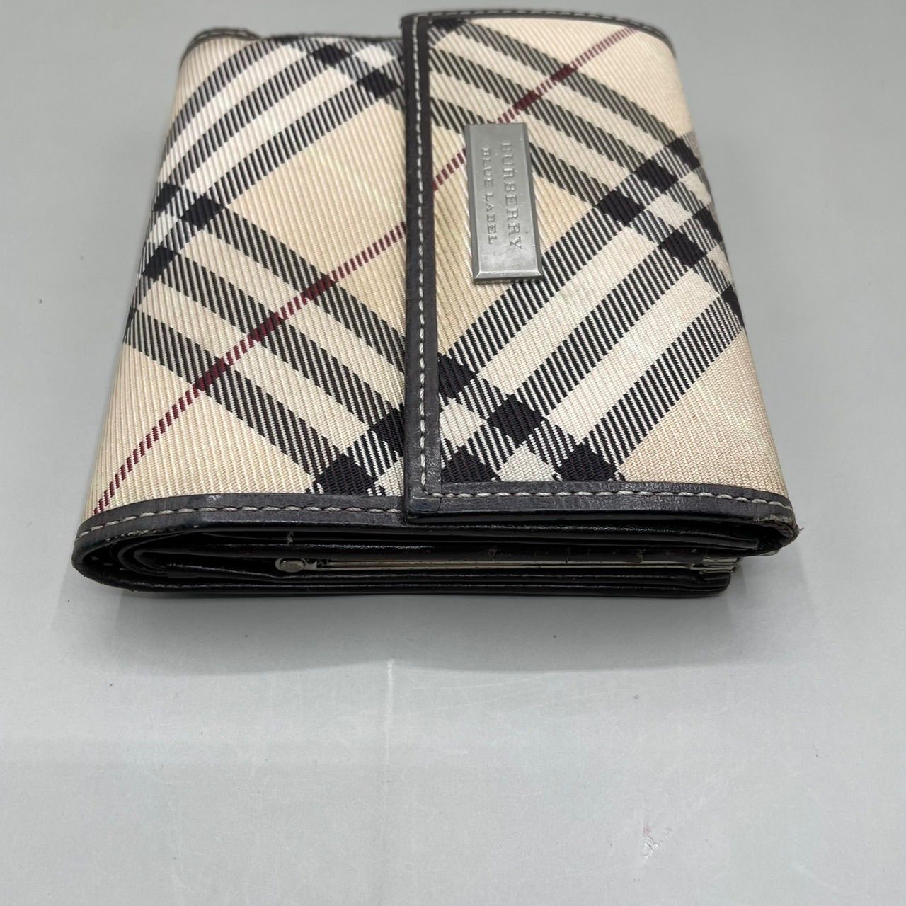 良品 BURBERRY BLUE LABEL バーバリーブルーレーベル 二つ折り財布