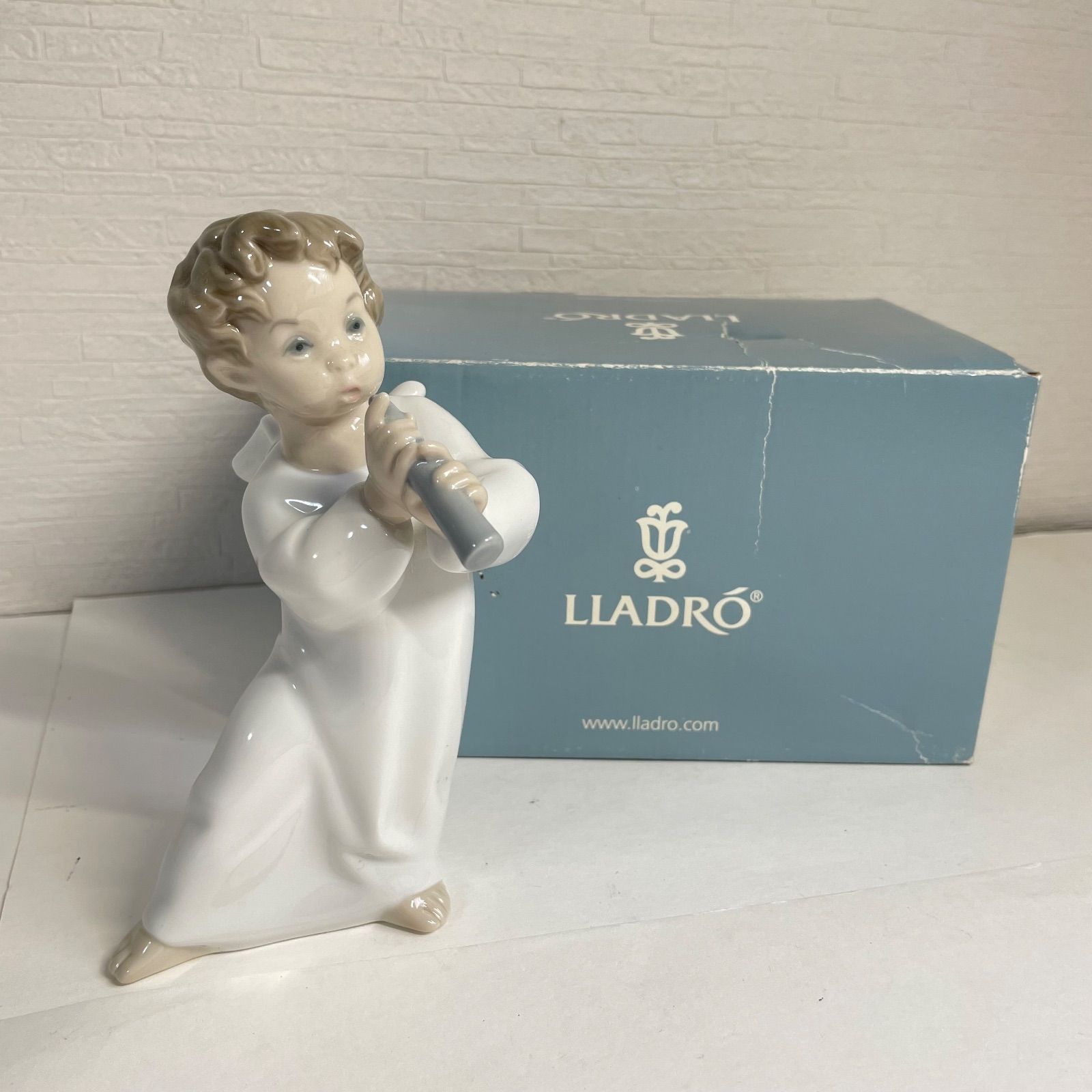 LLADRO リヤドロ 可愛いフルート 天使 フィギュリン 置物 箱付き