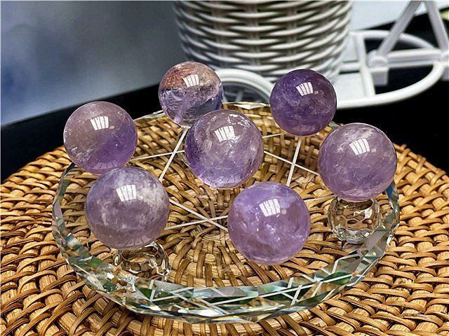 AAA級天然アメジスト丸玉七星陣B88G7/69G04C - メルカリ