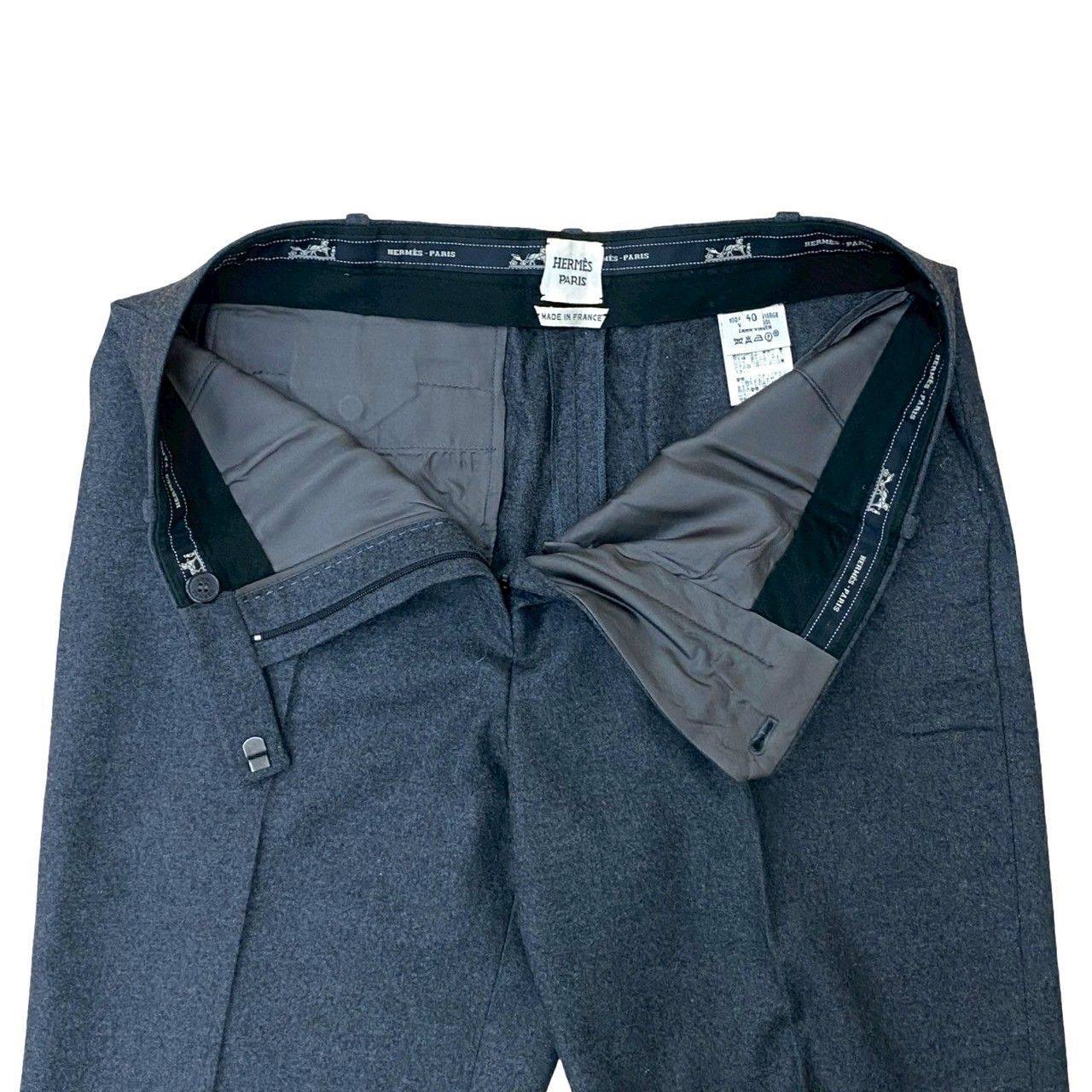 極 美品 希少品 HERMES エルメス ウール スラックス センタープレス