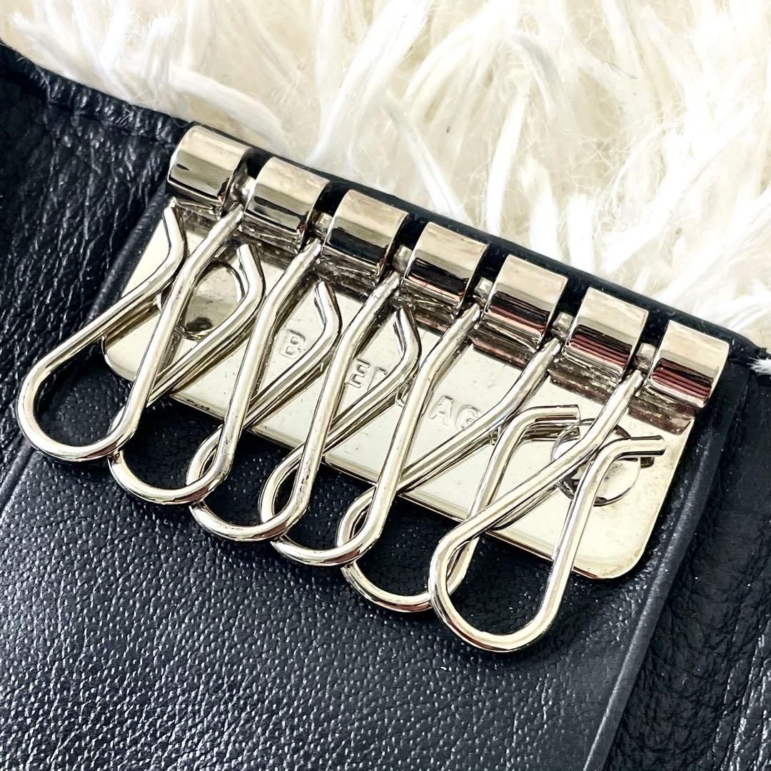 バレンシアガ BALENCIAGA 6連キーケース キーリング ブラック 黒