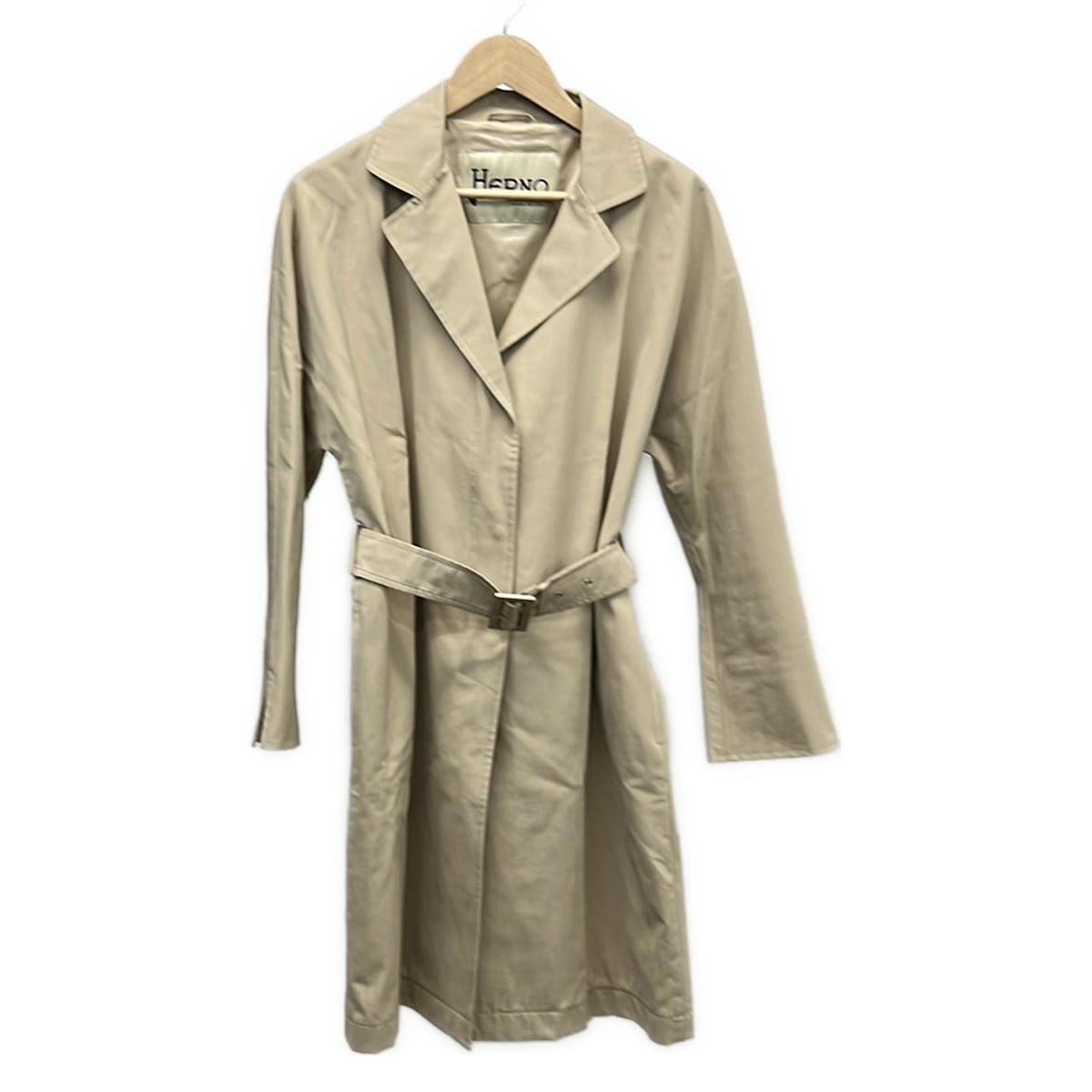 HERNO(ヘルノ) コート サイズ42 M レディース美品 - ベージュ 長袖/春
