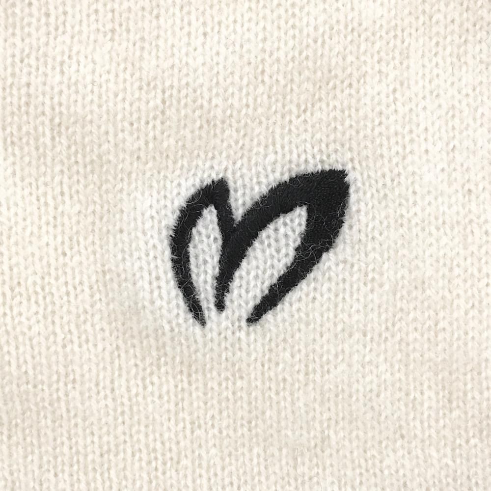 美品】マスターバニー ニットベスト アイボリー×ダークネイビー 胸ロゴ