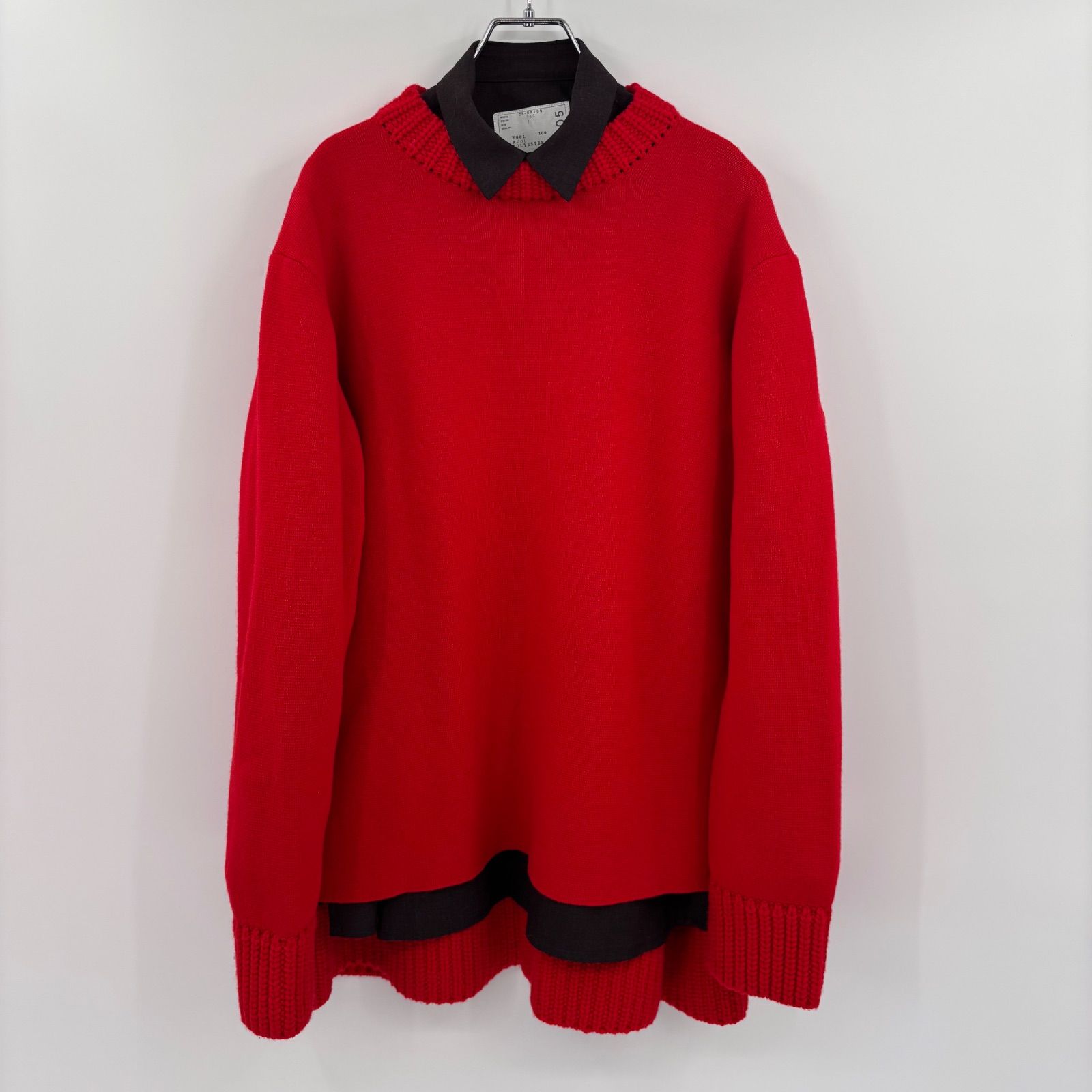 SACAI サカイ 25AW Suiting Wool Knit Dress ドッキングオーバーサイズ