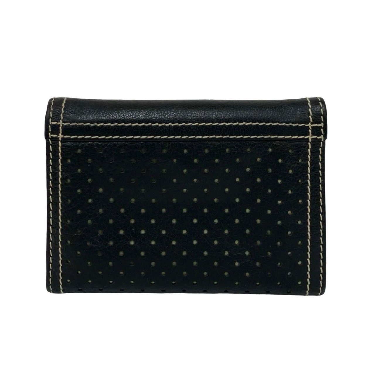 極 美品 PRADA プラダ 三角ロゴ プレート 金具 ステッチ パンチング