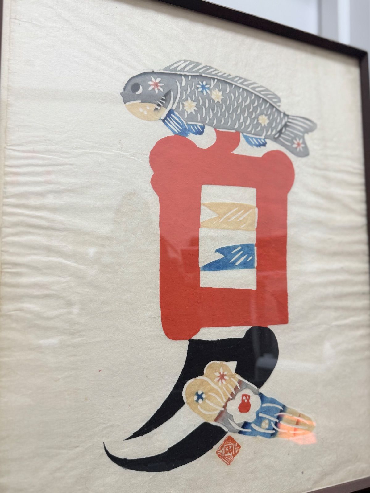 岡村吉右衛門型絵染作 春夏秋冬 額 4点セット - メルカリ